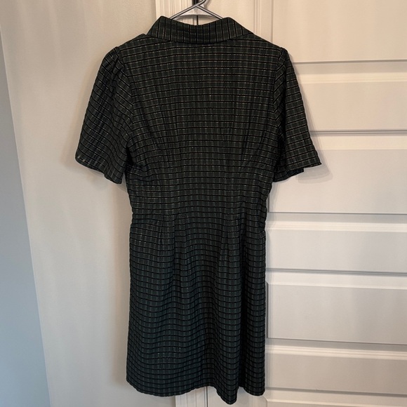 Tuckernuck Metallic Green Plaid Mini Delaney Dress Size Small - Picture 5 of 6